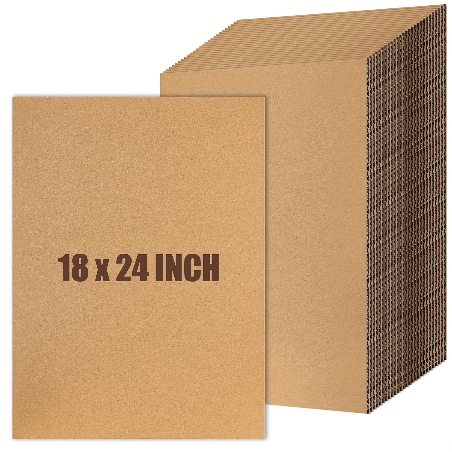 30 Pack Corrugated Cardboard Sheets Large Flat Cardboard Sheets Packaging Inserts Flat Square Inserts For Shipping Packing Mailing Crafts (24 X 18 Inch, Brown)