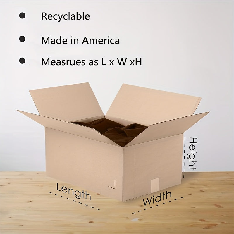 10pcs Medium Brown Corrugated Shipping Boxes 12x10x8 Inches - Durable Packaging & Moving Containers for Everyday Office Use