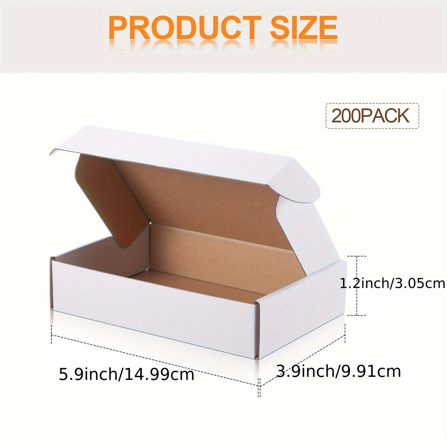 200pcs White Corrugated Cardboard Shipping Mailer Boxes - 5.9x3.9x1.2 Inch, Sturdy Recyclable Packaging for Small Business, Gifts, Mailing & Shipping, Gift Box, Practical Cardboard Box