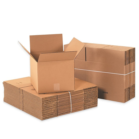10pcs Medium Brown Corrugated Shipping Boxes 12x10x8 Inches - Durable Packaging & Moving Containers for Everyday Office Use